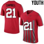 NCAA Ohio State Buckeyes Youth #21 Parris Campbell Throwback Nike Football College Jersey IIU1345MB